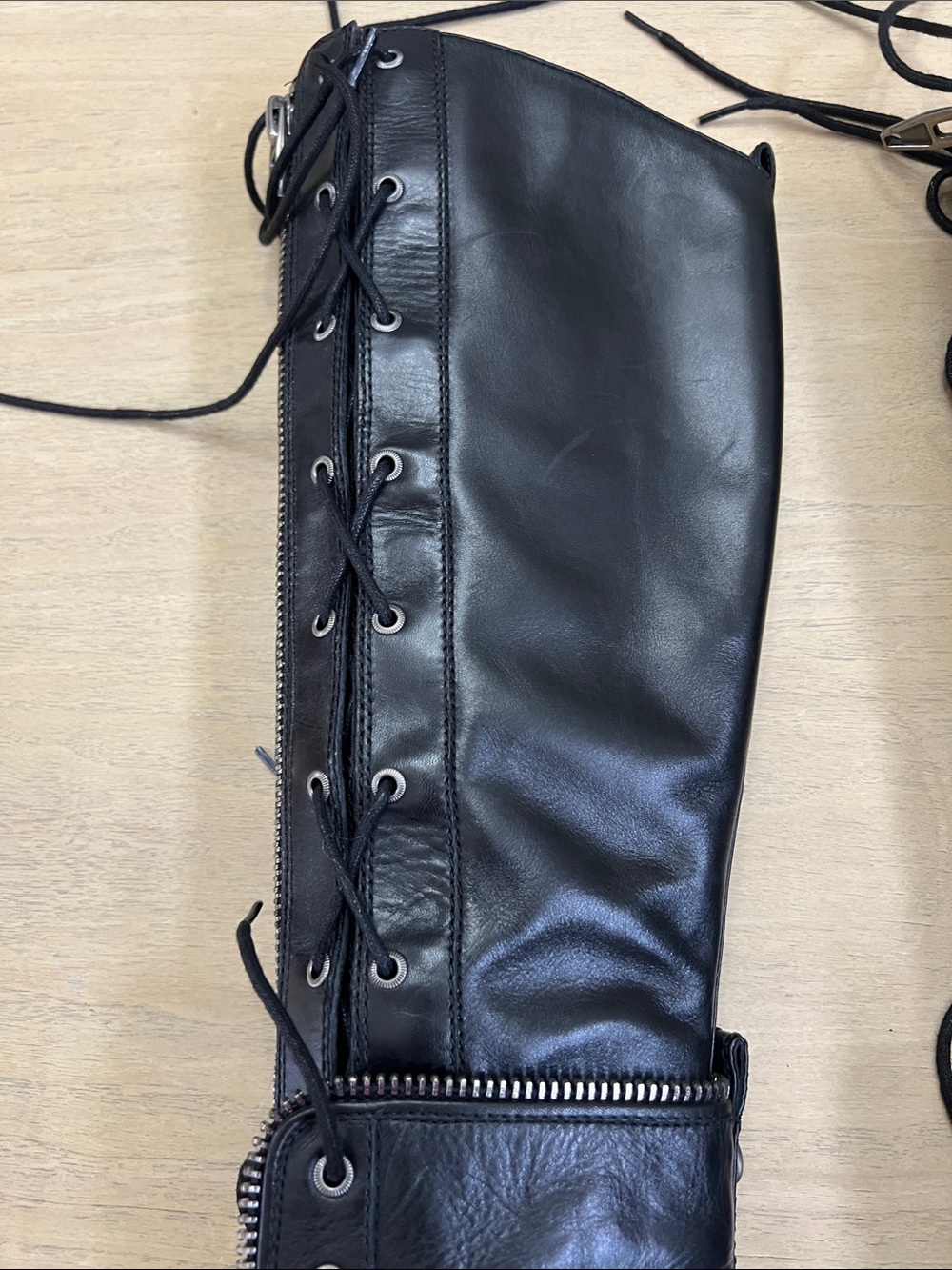 Alexander Wang Black Lace-Up Peep-Toe High Heel Boots - Picture 3 of 15